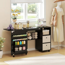 Table de couture pliante avec rangement et station de recharge