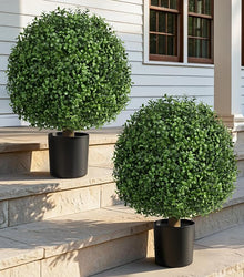 Ensemble de 2 arbustes artificiels décoratifs avec pots