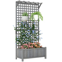 Jardinière surélevée avec treillis et toit en bois