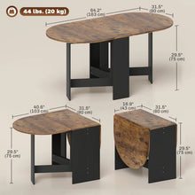 Table à manger pliante ovale