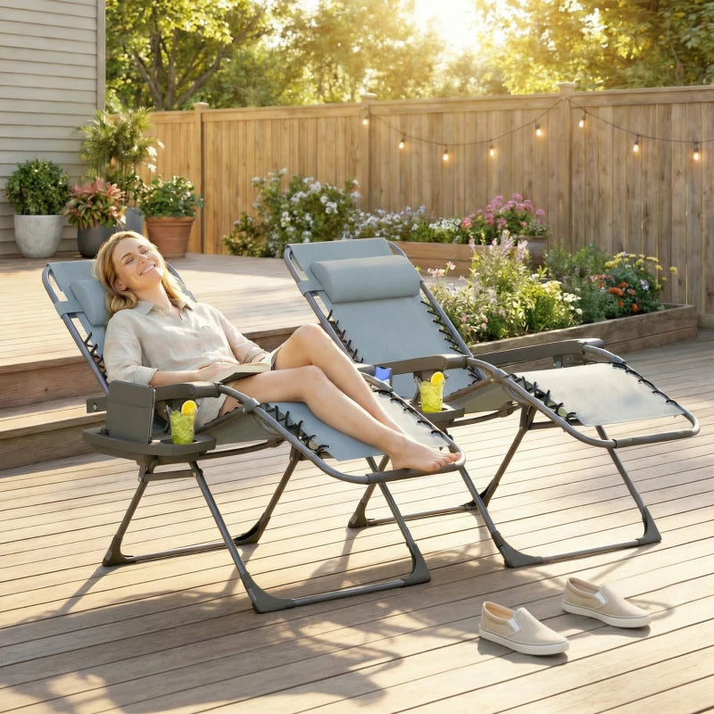 Ensemble de 2 chaises longues