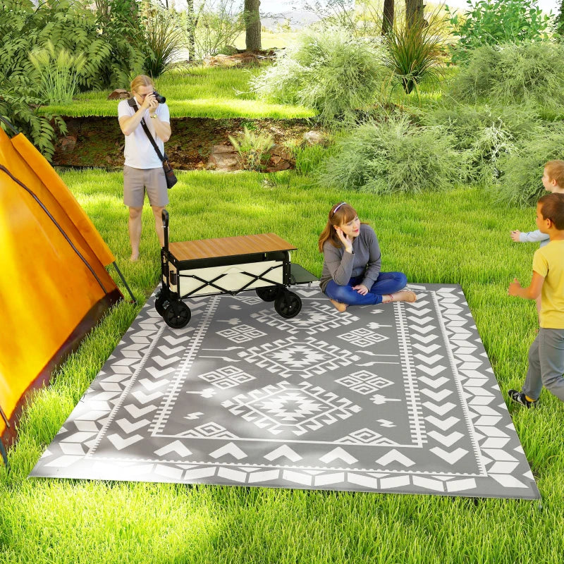 Tapis extérieur réversible grand format – Idéal pour VR, camping, terrasse et plage