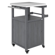 Chariot BBQ extérieur avec dessus en acier inoxydable et rangement