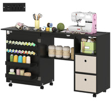 Table de couture pliante avec rangement et station de recharge