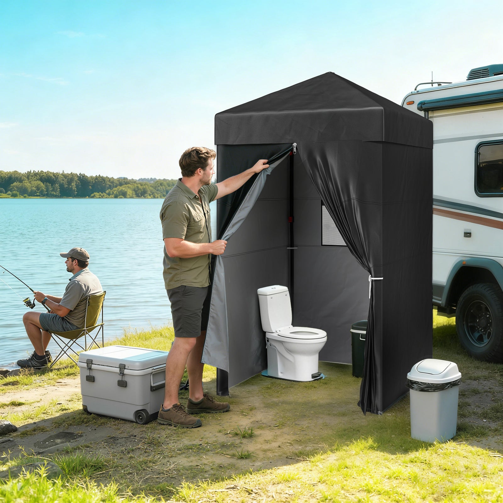 Tente d’intimité instantanée pour douche, vestiaire ou toilette portable