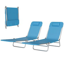 Ensemble de 2 chaises longues inclinables et pliantes avec oreillers