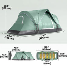 Tente de camping familiale 5 personnes avec toit en mile