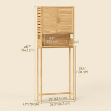 Meuble de rangement au-dessus de la toilette en bambou