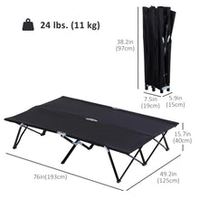 Lit de camping pliant double pour 2 personnes