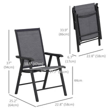 Ensemble de 2 chaises pliantes extérieures en acier