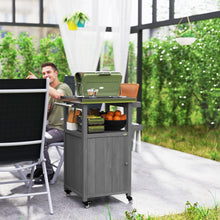 Chariot BBQ extérieur avec dessus en acier inoxydable et rangement