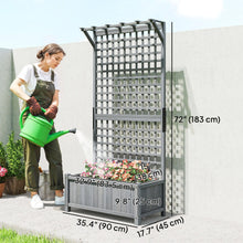 Jardinière surélevée avec treillis et toit en bois