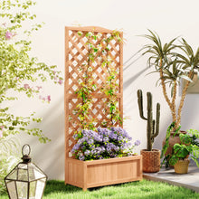 Jardinière surélevée avec treillis pour plantes grimpantes