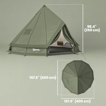 Tente tipi 4 à 6 personnes avec ouverture pour poêle