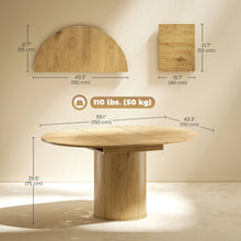 Table à manger extensible ronde à ovale pour 6 à 8 personnes