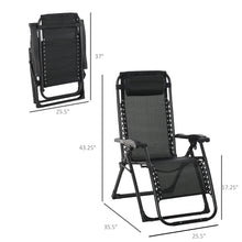 Chaise zéro gravité inclinable et pliante avec coussin amovible